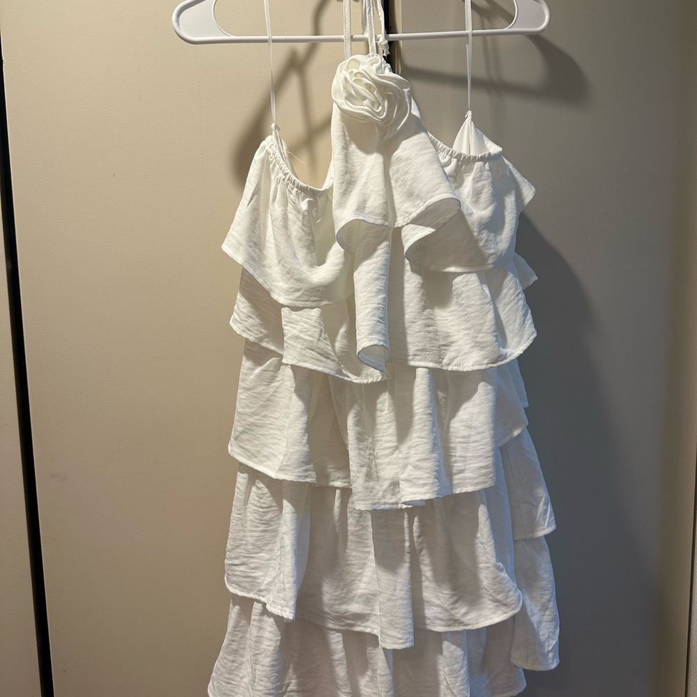 Altard State White Ruffled Halter Dress